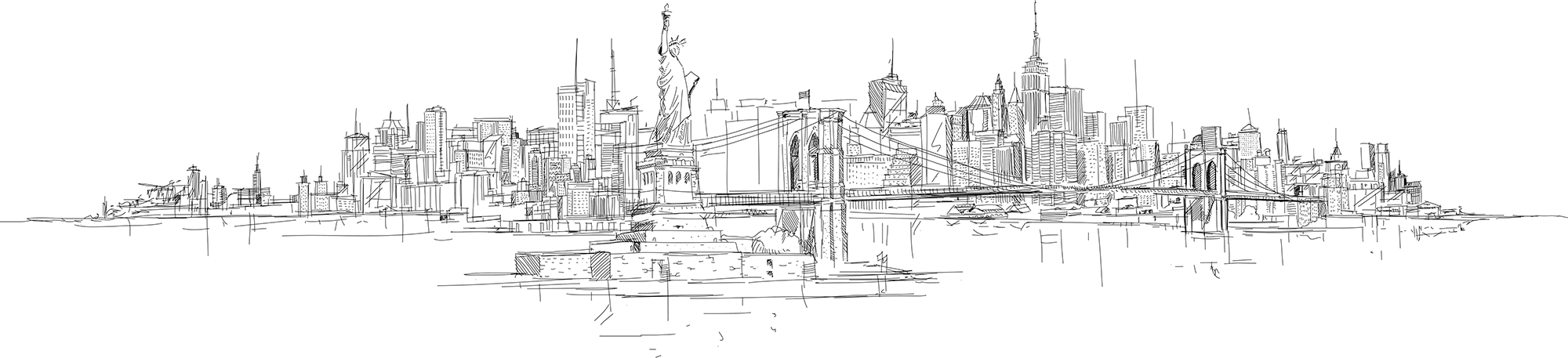 sketch of the New York City skyline.