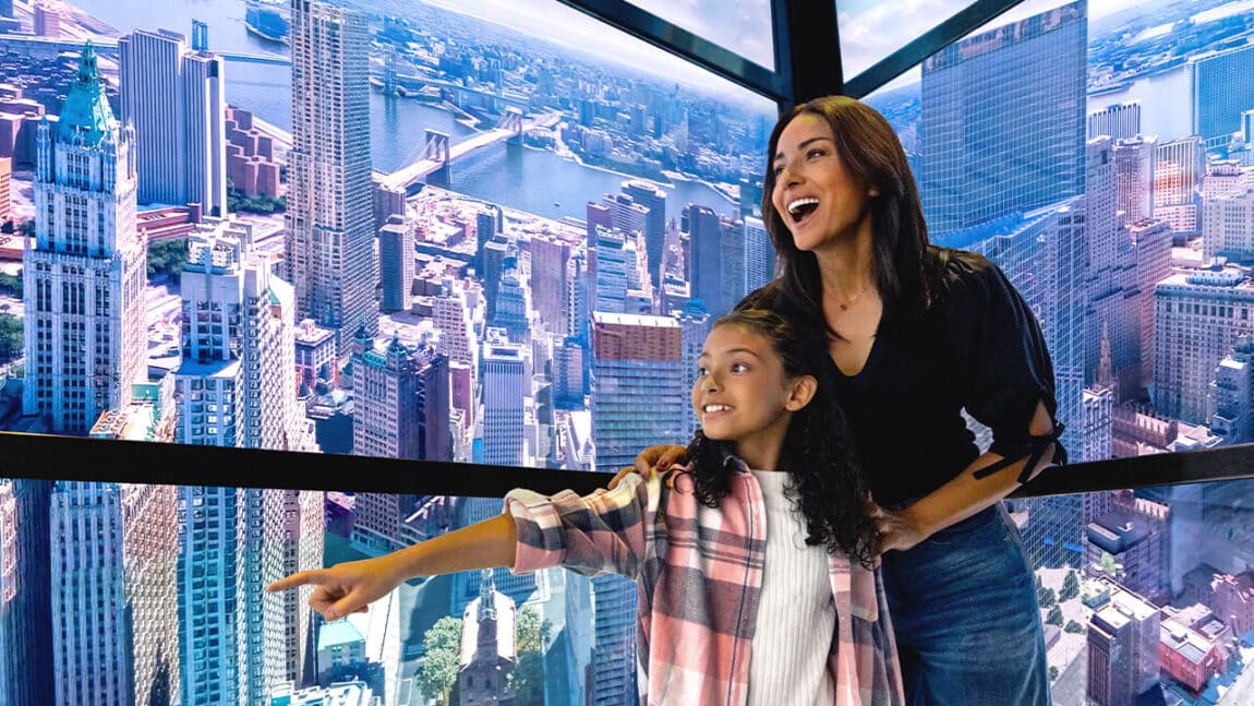 Mother & daughter enjoying the SkyPod Elevators at One World Observatory