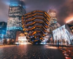 The stunning view of The Vessel at Hudson Yards, showcasing its intricate architecture and captivating design