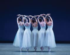 Five women are performing in a theater show New York City Ballet at Lincoln Center