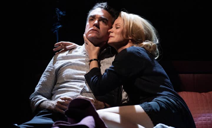 A wife converses with her husband in the Broadway musical 'Days of Wine and Roses'