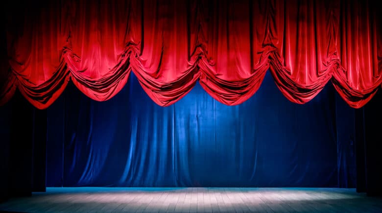 Theater curtain and stage