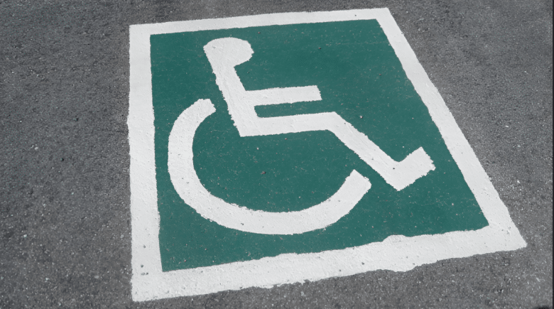 Disabled Parking Sign In Green