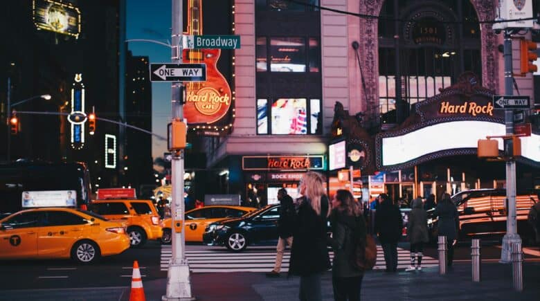 Broadway at night