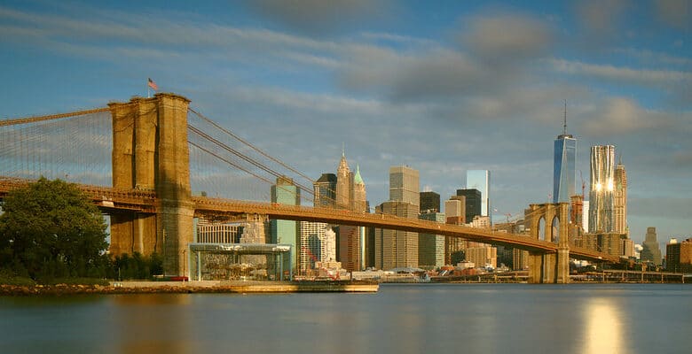 Brooklyn Bridge and One World Trade Center