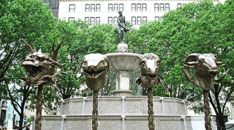 Pulitzer Fountain near the Plaza, W 59th St and 5th Avenue