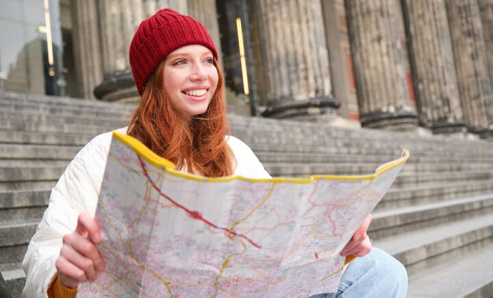 tourist with a map in NYC