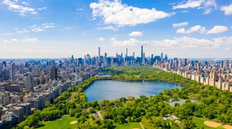Aerial view of the Central park in New York