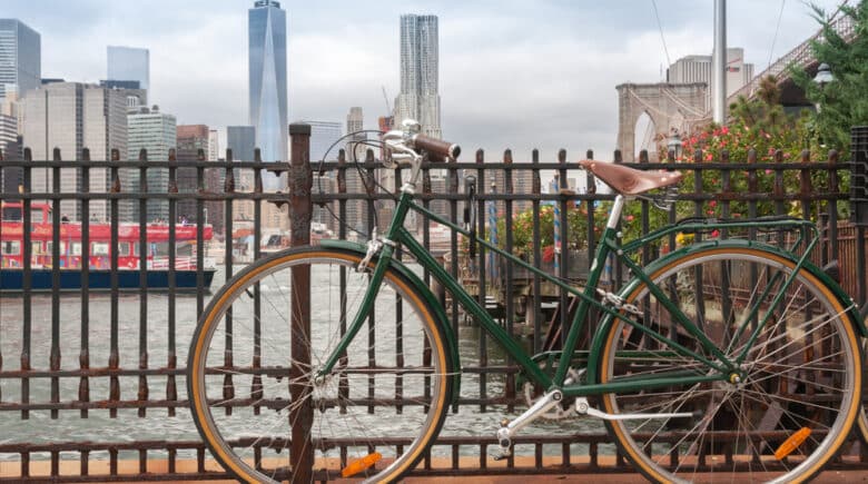 Bicycle with Manhattan view
