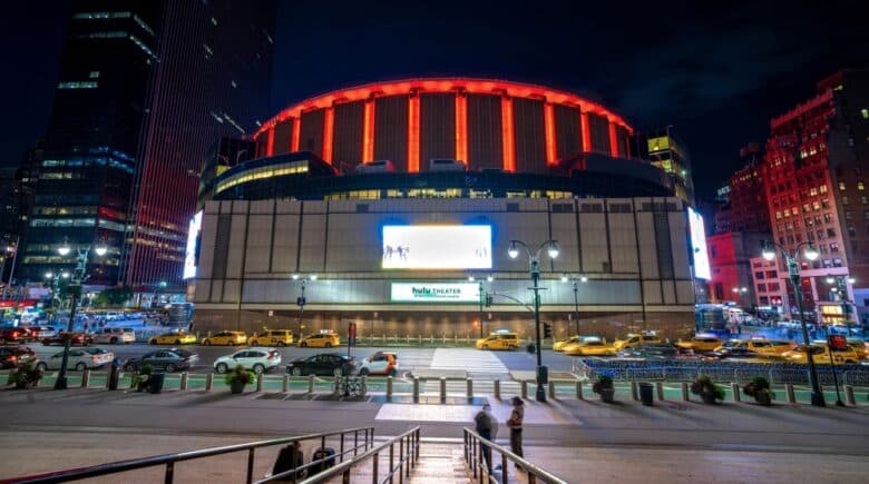 Night view of Madison Square Garden