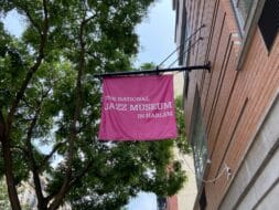 Purple flag on the The National Jazz Museum building in Harlem