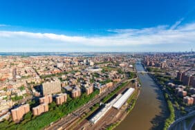 Aerial view of the Bronx, New York City