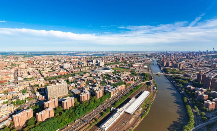 Aerial view of the Bronx, New York City