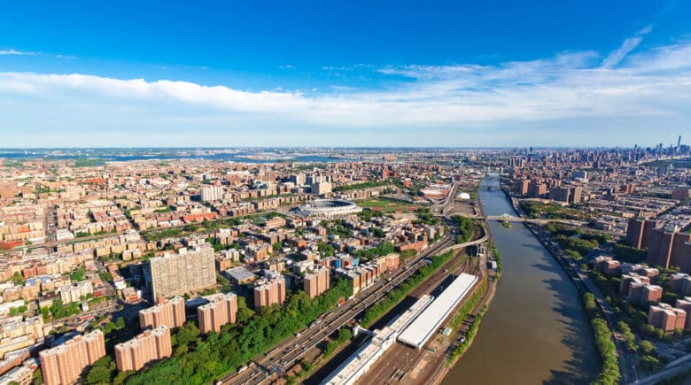 Aerial view of the Bronx, New York City