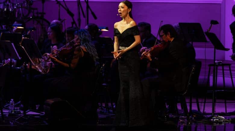 Singer Ai Ichihara performs with orchestra "Requiem"