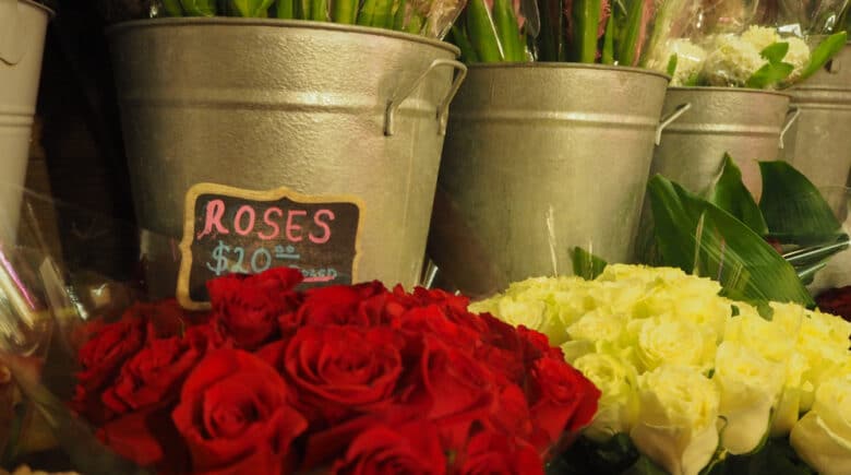 Roses for sale in NYC market