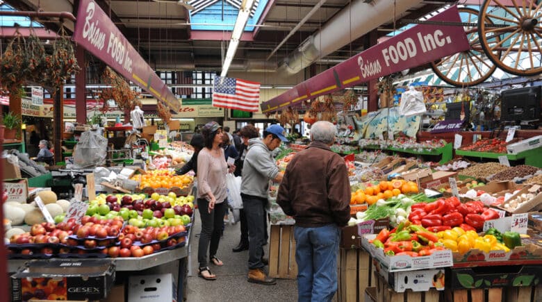 An open market on Arthur Avenue in the Little Italy section in The Bronx
