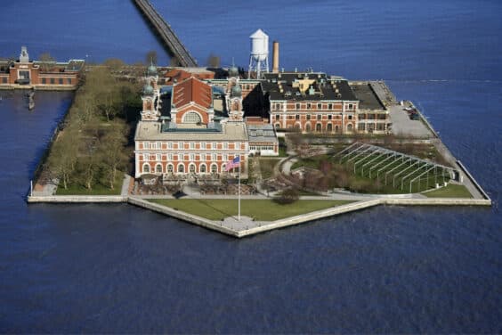 Aerial view of Ellis Island, New York City