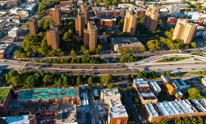 Aerial view of the Bronx, New York City