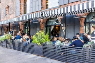 People enjoying outdoor dining in NYC