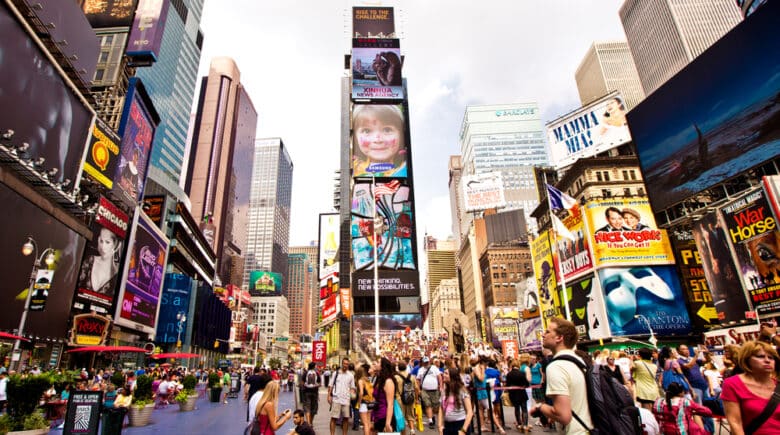 Times Square with Broadway Theaters, NYC