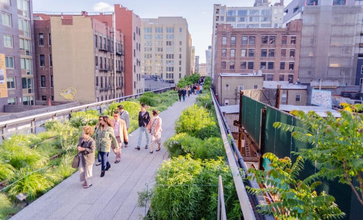 NYC High Line an urban park with the visitors