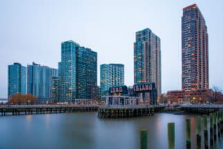 Buildings of long island in front of east river