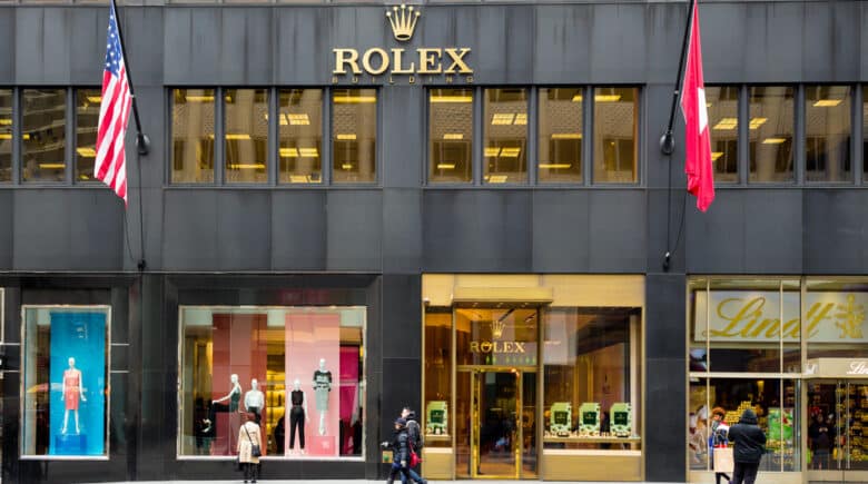 Rolex Store on fashionable Fifth Avenue in Manhattan