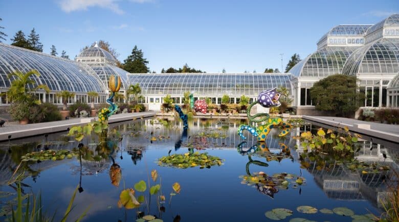 Bronx, NY - October 28,2021: NY BOTANICAL GARDEN. Shown Here is Hymn of Life - Tulips