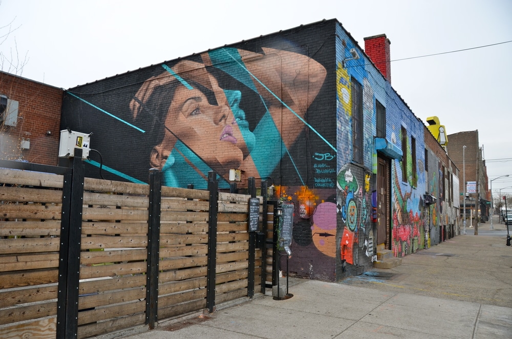 Mural art at East Williamsburg in Brooklyn