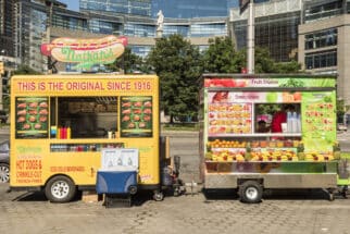 Food Trucks on Columbus Circle in New York City