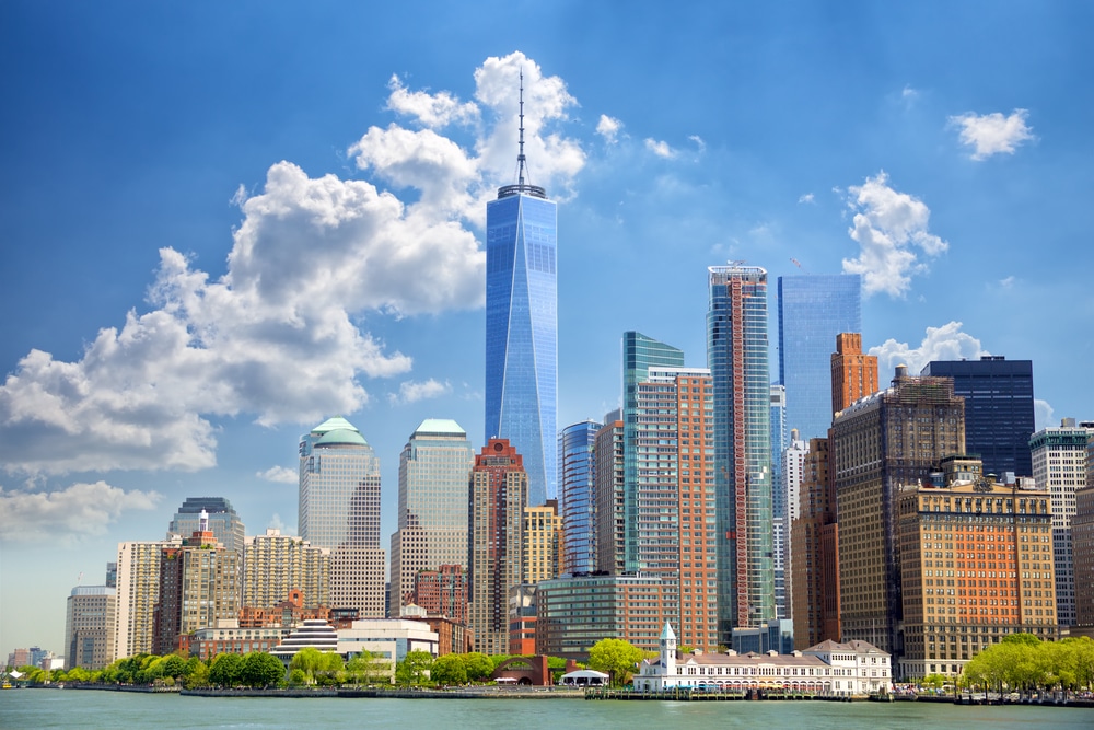 Lower Manhattan urban skyscrapers