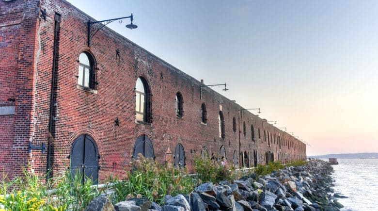Old industrial facility in the Red Hook neighborhood of Brooklyn
