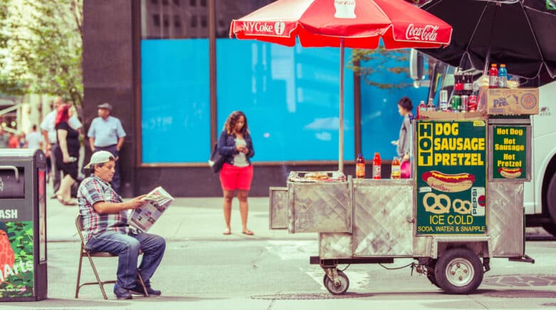 Fast food cart in New York City