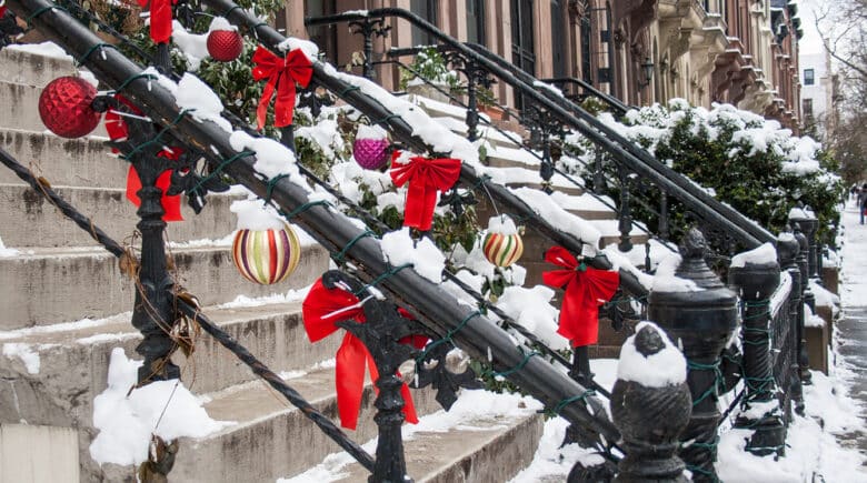 Christmas decorations in Park Slope, Brooklyn