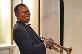 Wax figure of Louis Armstrong at Madam Tussauds