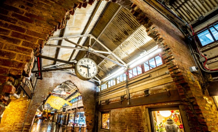 Chelsea Market interior building, one of Manhattan's renowned destinations for vintage shopping and dining