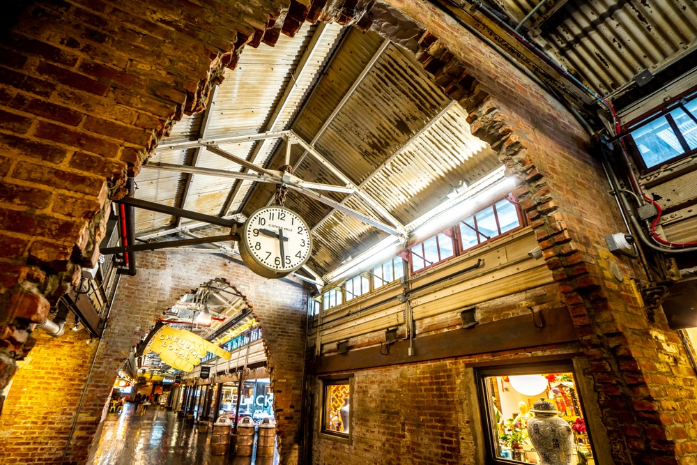 Chelsea Market interior building, one of Manhattan's renowned destinations for vintage shopping and dining