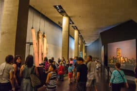 interior of the 9/11 National Memorial Museum in New York City
