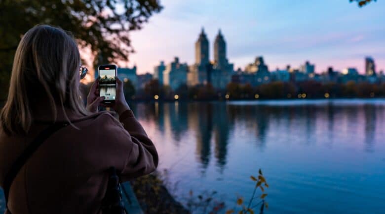 Taking Pictures of New York from Central Park.