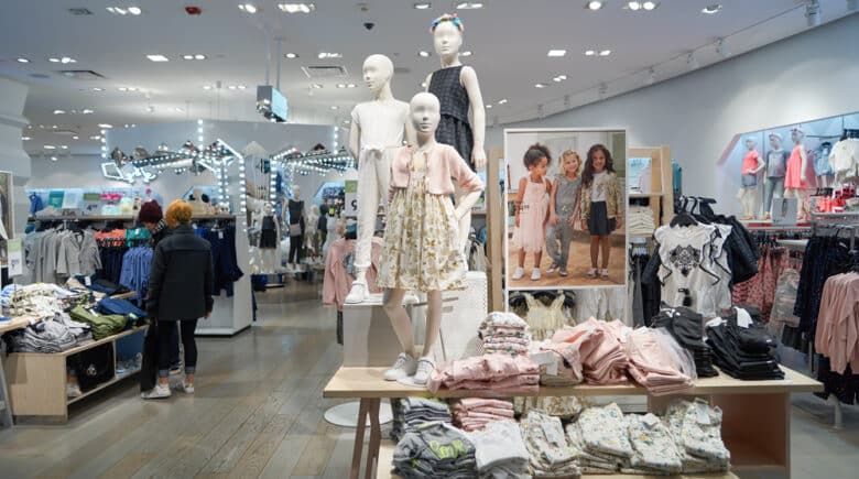 Interior of Times Square H&M store