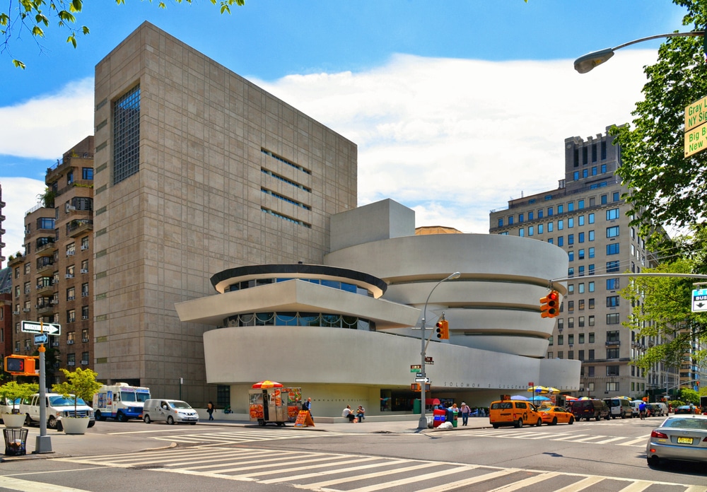 Cityscape with The Solomon R. Guggenheim Museum of modern and contemporary art in New York