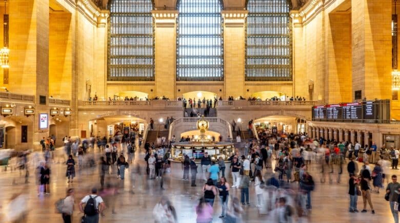 Landscape of the interior of The main Concourse hall in Grand central Station