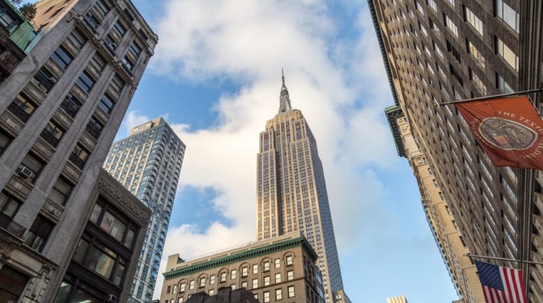 Low angle view of the Empire State Building