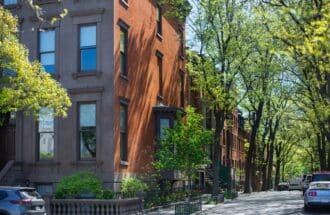 Classic Brownstone Building of a Brooklyn Heights Street
