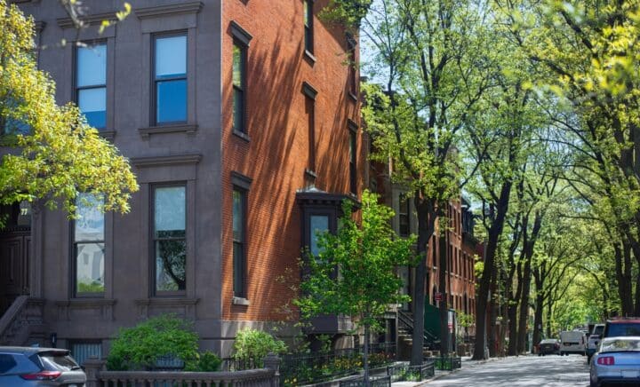 Classic Brownstone Building of a Brooklyn Heights Street