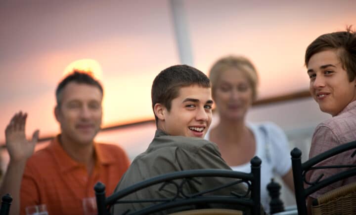 A family enjoying a relaxing brunch on a boat tour