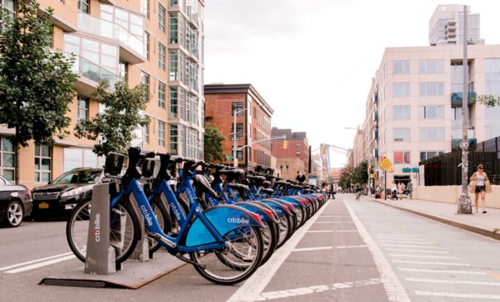 City bike's dock station along Kent street in Williamsburg