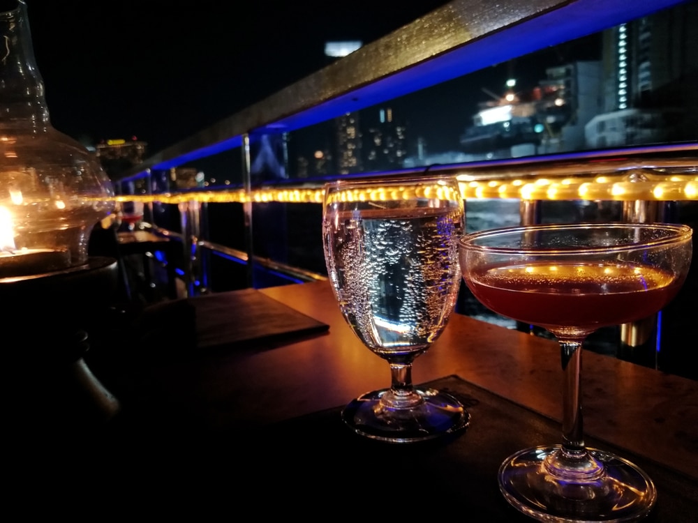 Drinks on a cruise boat