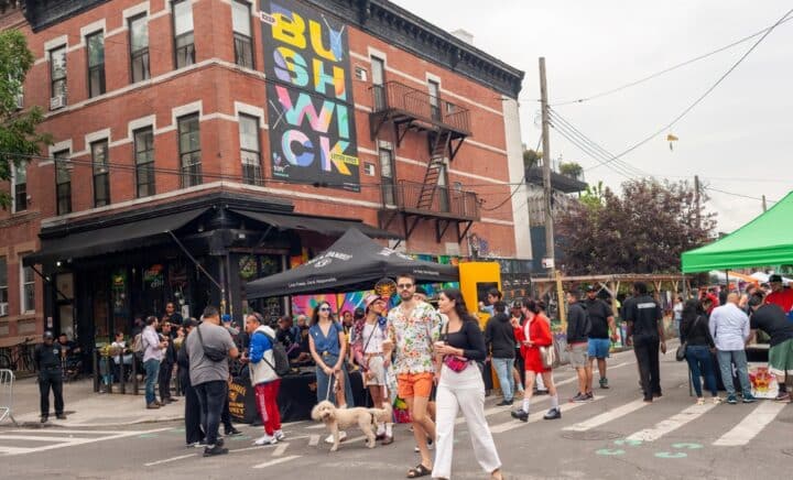 Thousands pour into Bushwick, Brooklyn in New York